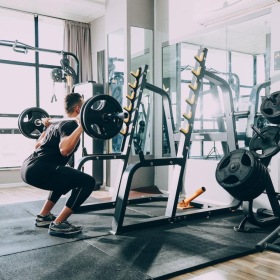 a person working out in a gym